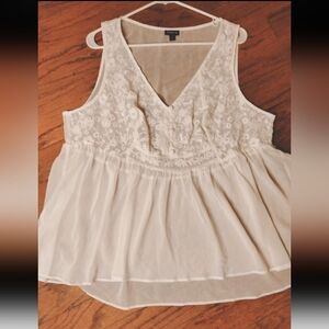 Torrid Chiffon Embroidered Babydoll Blouse